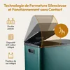 CASABEL Poubelle Tri Selectif 60L, 2x30L Acier INOX VERT Voir les images du produit 6