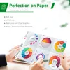 Hands holding a brochure with infographics. Produktbild-Vorschau