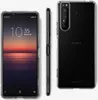 A clear protective case for a Sony Xperia 1 III smartphone, shown from the front, side, and back. Podgląd zdjęcia produktu