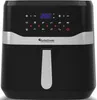 A black and silver air fryer with a digital display and control panel. Produktbild-Vorschau
