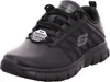 A black Skechers shoe is shown from a slightly elevated front-left angle against a white background. Anteprima dell’immagine prodotto
