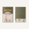 Two sides of a product box for a 3D wooden puzzle of the Eiffel Tower. Produktbild-Vorschau
