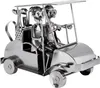 A metal figurine of a golf cart with two figures driving it, on a white background. Podgląd zdjęcia produktu