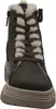 A close-up view of a gray winter boot with cream-colored fur trim and laces. Produktbild-Vorschau