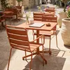 Set aus 70 cm Tisch und 2 karamell Gartensesseln aus Metall Produktbild-Vorschau 7