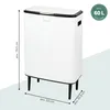 Poubelle  eluno, capacité de 60 litres, en métal blanc Voir les images du produit 7