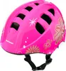 A pink children's bicycle helmet with floral patterns. Náhľad obrázku produktu