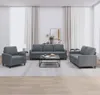 vidaXL Set divano 3 pezzi con cuscini in velluto grigio Anteprima dell’immagine prodotto 8