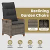 vidaXL Chaise de jardin réglable en polyrotin gris et gris Voir les images du produit 6