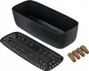 A black planter box with a removable insert and four soil pellets, displayed on a white background. Náhľad obrázku produktu