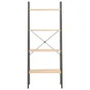 vidaXL Standregal 4 Böden Hellbraun und Schwarz 56x35x140 Produktbild-Vorschau 3