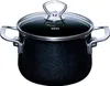 A black pot with a glass lid and silver handles. Náhľad obrázku produktu