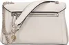 A white Guess handbag is shown from the back, with a chain strap. Produktbild-Vorschau