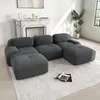 Modulares U-Sofa aus Premium-Cordstoff Grau, rahmenlos ohne Produktbild-Vorschau 3