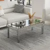 Vrygle Table Basse en Verre 120 × 60 × 45 cm Table de Salon Voir les images du produit 7