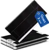 A stack of three black carbon filters for a cooker hood, with a blue tag attached to the top filter. Produktbild-Vorschau