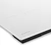 A close-up, angled view of a white induction cooktop with subtle markings for cooking zones and the brand name visible. Produktbild-Vorschau