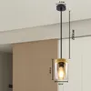 ZMH Pendelleuchte Schwarz Glas Esstisch 1 Flammig Holz Produktbild-Vorschau 3