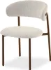 A single beige armchair with a brown frame against a white background. Voir les images du produit