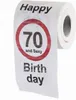 A roll of toilet paper with birthday greetings printed on it. Produktbild-Vorschau
