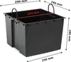 A black plastic planter insert with dimensions indicated by measurement lines and text. Náhľad obrázku produktu
