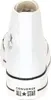 The back view of a white high-top Converse sneaker. Voir les images du produit