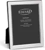 A silver picture frame with text on the black insert. Produktbild-Vorschau