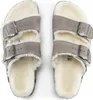 Birkenstock 1017403 Herren-Pantoletten in Grau – schmale Produktbild-Vorschau 42