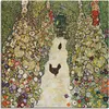 ARTland Leinwandbild Gartenweg mit Hühnern Größe: 30x30 cm Produktbild-Vorschau 1