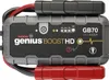 A close-up, studio shot of a portable car battery jump starter. Produktbild-Vorschau