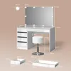Schminktisch Livinity Imola Weiß/Gold mit LED Beleuchtung Produktbild-Vorschau 7