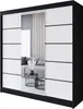 Easy4You R6 200 cm Schwarz/Weiß Schiebetüren Kleiderschrank Produktbild-Vorschau 1
