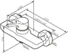 Technical drawing of a shower faucet with dimensions indicated. Produktbild-Vorschau
