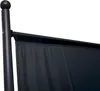 Close-up of a black fabric screen attached to a black pole. Produktbild-Vorschau