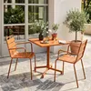 Set aus 70 cm Tisch und 2 karamell Gartensesseln aus Metall Produktbild-Vorschau 2