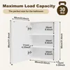 A diagram showing the dimensions of a white cabinet, likely a bathroom cabinet or medicine cabinet. Produktbild-Vorschau