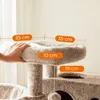 A hand is shown touching a cat tree, with measurements indicated by orange labels. Anteprima dell’immagine prodotto