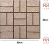 A close-up of wall panels with a stone-like texture, arranged in a geometric pattern. Text and a logo are present on the right side, along with dimensions. Produktbild-Vorschau