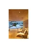 A modern interior with a large window overlooking a snowy landscape, featuring lounge chairs. Produktbild-Vorschau