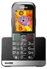 A black Maxcom MM720 senior phone is shown in its charging dock. Náhľad obrázku produktu