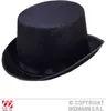 A black top hat on a white background. Produktbild-Vorschau