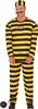 costume de prisonnier jaune et noir à rayures pour hommes Voir les images du produit 3