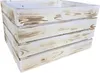 A wooden crate with a white, distressed finish. Produktbild-Vorschau
