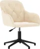 vidaXL Kancelárska stolička Swivel Cream Velvet Náhľad obrázku produktu 1