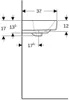 A technical drawing with dimensions of a sink. Produktbild-Vorschau
