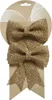 Schleifen aus Jute mit Glitzer 12cm 2er Set natur braun / Produktbild-Vorschau 1