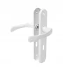 A white door handle set with two handles and two backplates, shown against a white background. Produktbild-Vorschau