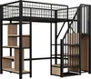 Wielofunkcyjne łóżko loftowe Sweiko 90 x 200 cm, metalowe Podgląd zdjęcia produktu 14