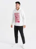 Ombre Clothing Herren-Kapuzenpullover mit Kapuze Jael weiß Produktbild-Vorschau 4