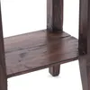 Close-up of a dark wooden shelf with visible wood grain and texture. Produktbild-Vorschau
